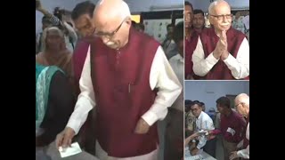 BJP veteran LK Advani casts his vote in Ahmedabad