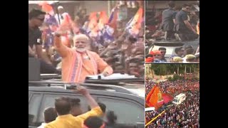 Modi in Varanasi: PM's roadshow begins, massive crowd throngs route