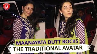 Maanayata Dutt Rocks The Traditional Avatar As She Walks Out After Dinner With Kids
