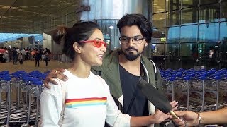 Hina Khan With Boyfriend Rocky Jaiswal LEAVES For Holidays, Spotted At Airport