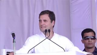 Congress President Rahul Gandhi addresses public meeting in Dhar, Madhya Pradesh