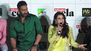 Kajol Ajay Devgan  Other Cast At Trailer Launch Of Hindi Film "Helicopter Eela"