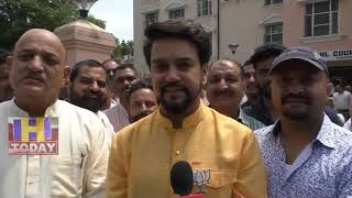 17 MAY N 1  BJP candidate Anurag Thakur fastened the campaign from morning