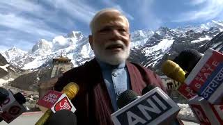 PM Modi's interaction with media at Kedarnath, Uttarakhand.