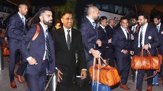 Indian Team Leaves For WORLD CUP 2019 In England | Dhoni, Virat Kohli, Hardik Pandya And More