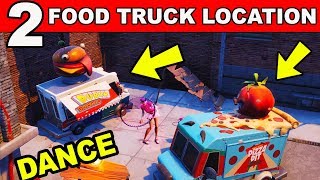 Dance or Emote Between Two Food Trucks - (Downtown Drop Challenge) Fortnite Battle Royale