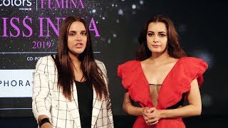 Neha Dhupia And Dia Mirza At Unveiling Of 30 State Winners Of Miss India 2019 | FBB India
