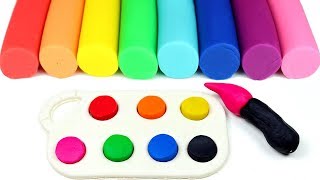 Play Doh Rainbow Colors Paint and Palette - Learn Colors with Making Paint Palette From Playdough.