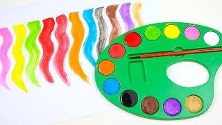 Watercolor Painting With Paint Palette Fun Learning English And Colors For Kids.