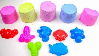 learn Sea Animals And Shapes With Kinetic Sand And Shape Toys - Video For Kids