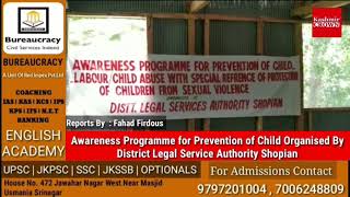 Awareness Programme for Prevention of Child Organised By District Legal Service Authority Shopian