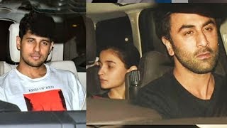 Ranbir Kapoor Alia Bhatt Sidharth Malhotra And Ayan Mukerji Spotted At Karan Johar's House