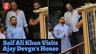 Saif Ali Khan Visits Ajay Devgn To Offer Condolences For Veeru Devgan's Demise