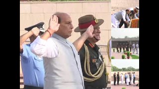 Rajnath Singh pays tribute to martyrs at National War Memorial