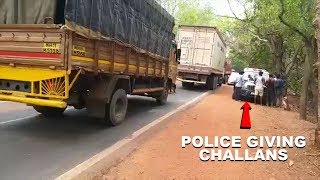 Cops Block National Highway At Cancona To Give Challans Causing Inconvenience