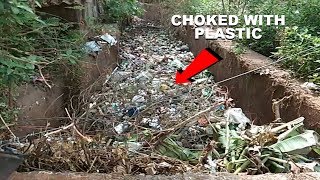 Nullah Choked With Plastic Garbage At Marcel Raise Fear Of Flood