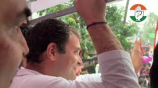 Congress President Rahul Gandhi holds a roadshow at Kalikavu in Malappuram district in Kerala
