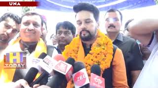 8 JUNE N 6 Anurag Thakur receives great reception when he returns to Una