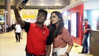 Gorgeous Krystle D'Souza CLICKS Selfies With Fans At Airport