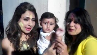 Actress Sangeeta Tiwari Holika Dahan With Bhojpuri Star Actress At Her Home