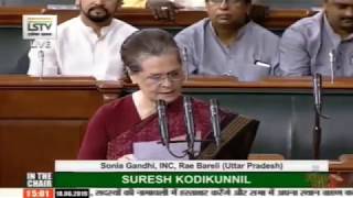 UPA Chairperson Sonia Gandhi  takes oath as a member of 17th Lok Sabha