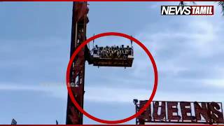 Shocking video - Roller coaster rope cut while on ride in Queensland