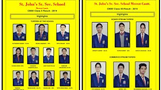 St.John,s Sr Sec School Meerut cantt result 2019..ISN7