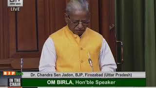 Shri Chandrasen Jadon raising 'Matters of Urgent Public Importance' in Lok Sabha
