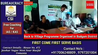 Back to Village Programme Organised in Budgam District