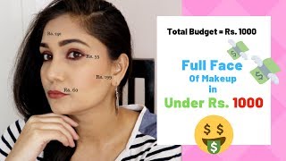 Full Face Makeup in under rs. 1000 | Rs. 1000 Makeup Challenge | Nidhi Katiyar