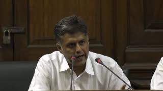 AICC Press Briefing By Manish Tewari in Parliament House on the Jammu and Kashmir Reservation Bill