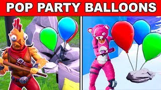 POP PARTY BALLOON DECORATIONS (ALL LOCATIONS)- 14 DAYS OF SUMMER CHALLENGES FORTNITE BATTLE ROYALE