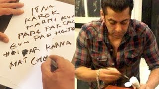 Salman Khan WRITES Heart Touching Quote In This Latest Video