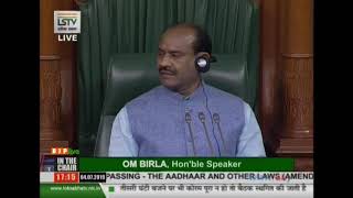 Shri Girish Bhalchandra Bapat on The Aadhaar and other Laws(Amendment)Bill,2019 in Lok Sabha