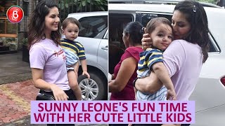 Sunny Leone Has A Fun Time With Her Cute Little Kids