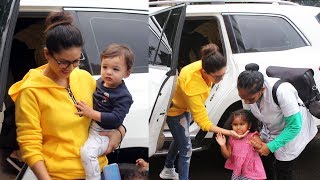 Sunny Leone With Her Kids Snapped At Play School Juhu - Watch Video