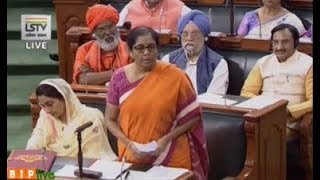 FM Smt. Nirmala Sitharaman's reply on The Finance (No.2) Bill,2019 in Lok Sabha