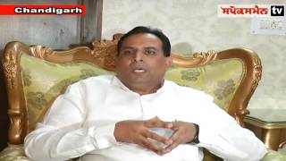 Haryana Finance Minister Captain Abhimanyu addresses a press conference
