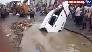 Car fell in a gutter in Punjab