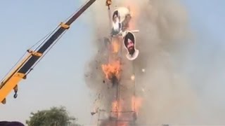 Captain Amrinder Singh burns Chitta Ravan in Ludhiana
