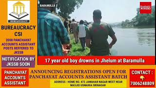 17 year old boy drowns in Jhelum at Baramulla
