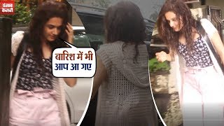 Taapsee Pannu spotted outside of the salon in rainy day