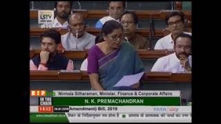 Smt. Nirmala Sitharaman moves The Companies (Amendment) Bill, 2019 in Lok Sabha