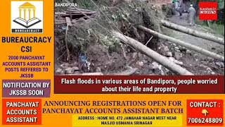 Flash floods in various areas of Bandipora, people worried about their life and property
