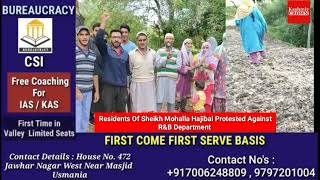 Residents Of Sheikh Mohalla Hajibal Protested Against R&B Department