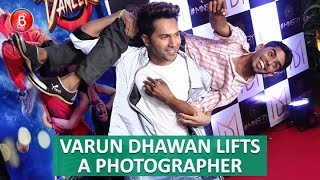 Fun Moments: Varun Dhawan Lifts A Photographer At An Event