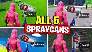 FIND LOST SPRAYCANS - ALL 5 SPRAY CANS LOCATIONS! SPRAY AND PRAY CHALLENGES GUIDE FORTNITE