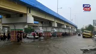 Truck was trapped underneath a water-filled bridge near the Mavdi chokdi | Rajkot| ABTAK MEDIA