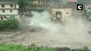 Uttarakhand flood: House collapses as flash flood in Chamoli