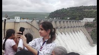 Srisailam project gates water released | indian reservoirs | beautiful waterfalls